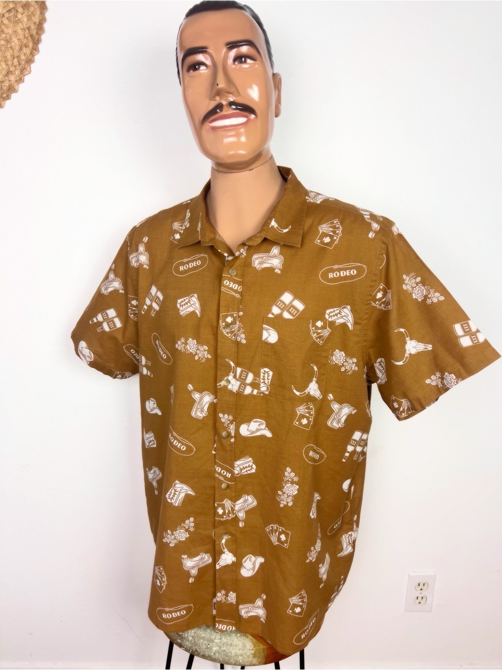 PENDLETON Men’s XL Cotton Western Novelty Print Rodeo Print Short-Sleeve Shirt